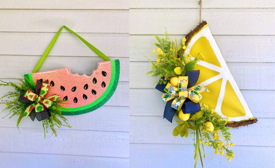 Summer Fruit Door Hangers! Lovely Lemons & Watermelon! - The Wreath Shop