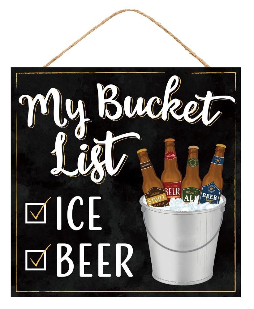 10" Beer Bucket List Sign - AP7110 - The Wreath Shop