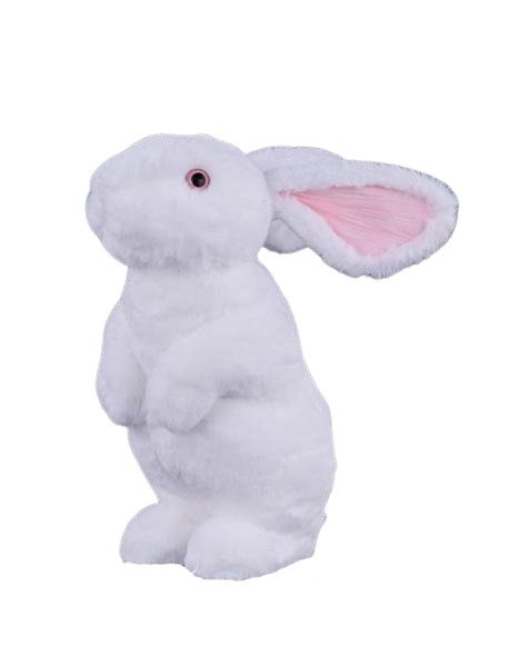10" Faux Fur Standing Rabbit: White - HE7272 - The Wreath Shop