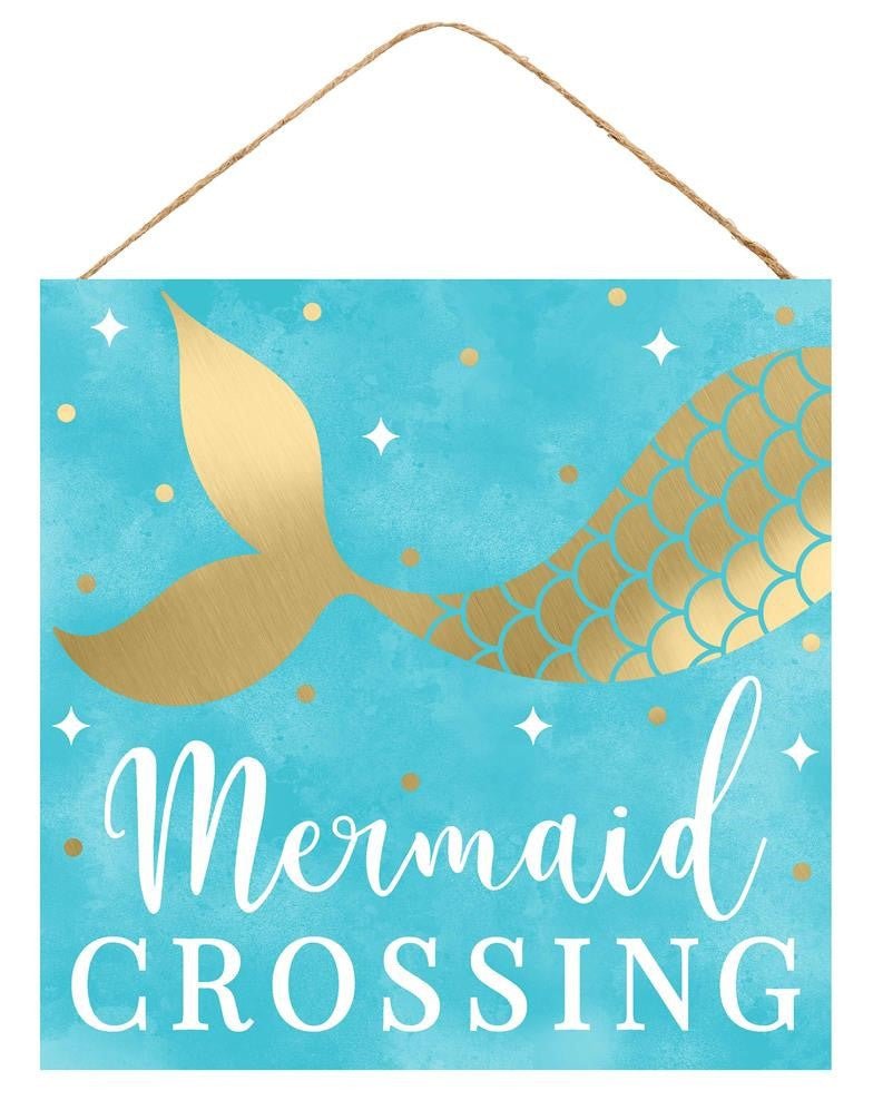 10" Mermaid Crossing Sign - AP8601 - The Wreath Shop