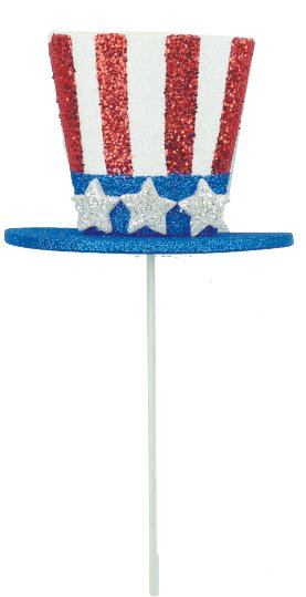 10" Patriotic Top Hat Pick - 74108RWB - The Wreath Shop