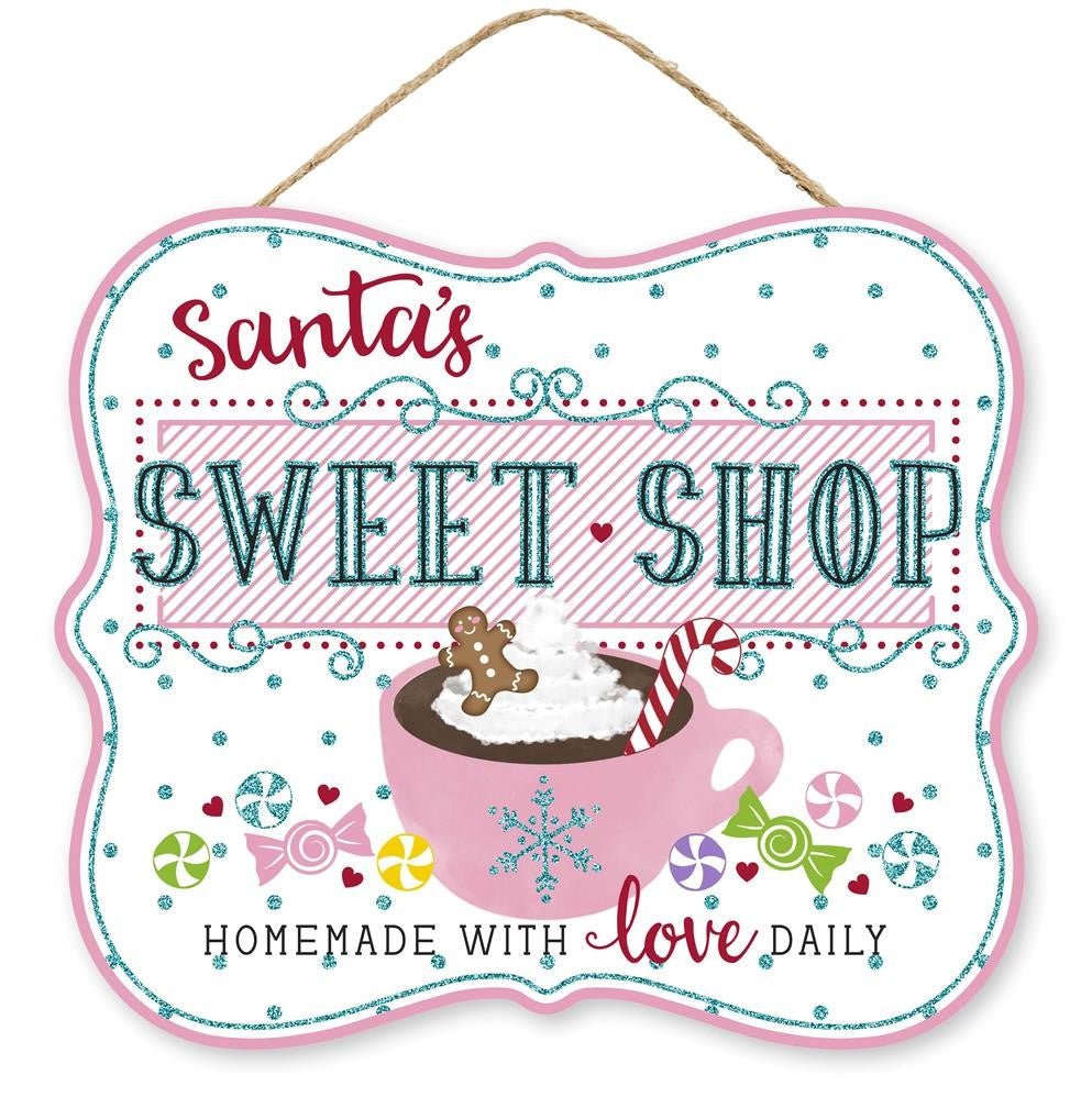 10" Santa's Sweet Shop Sign - AP8855 - The Wreath Shop