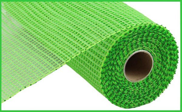 10" Wide Strip Deco Poly Mesh: Lime Green - RE890068 - The Wreath Shop