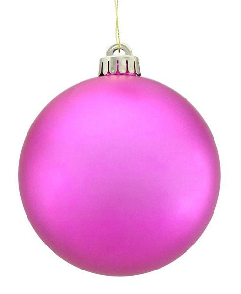 100mm Ball Ornament: Matte Fuchsia - XH260107 - The Wreath Shop