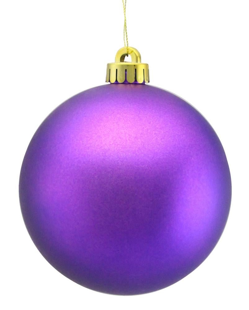 100mm Ball Ornament: Matte Purple - XH260123 - The Wreath Shop