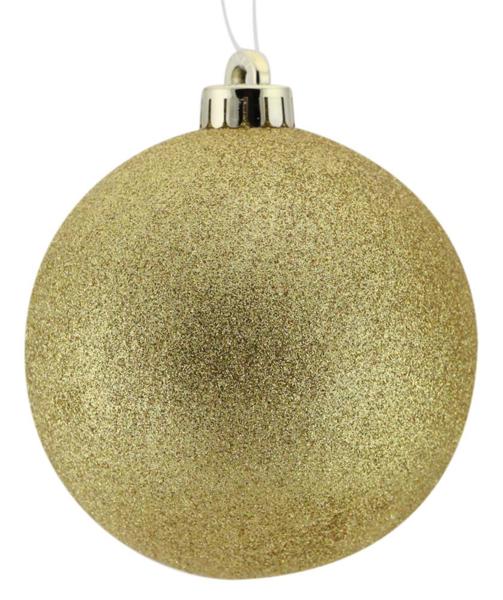 100mm Glitter Ball Ornament: Gold - XY203408 - The Wreath Shop