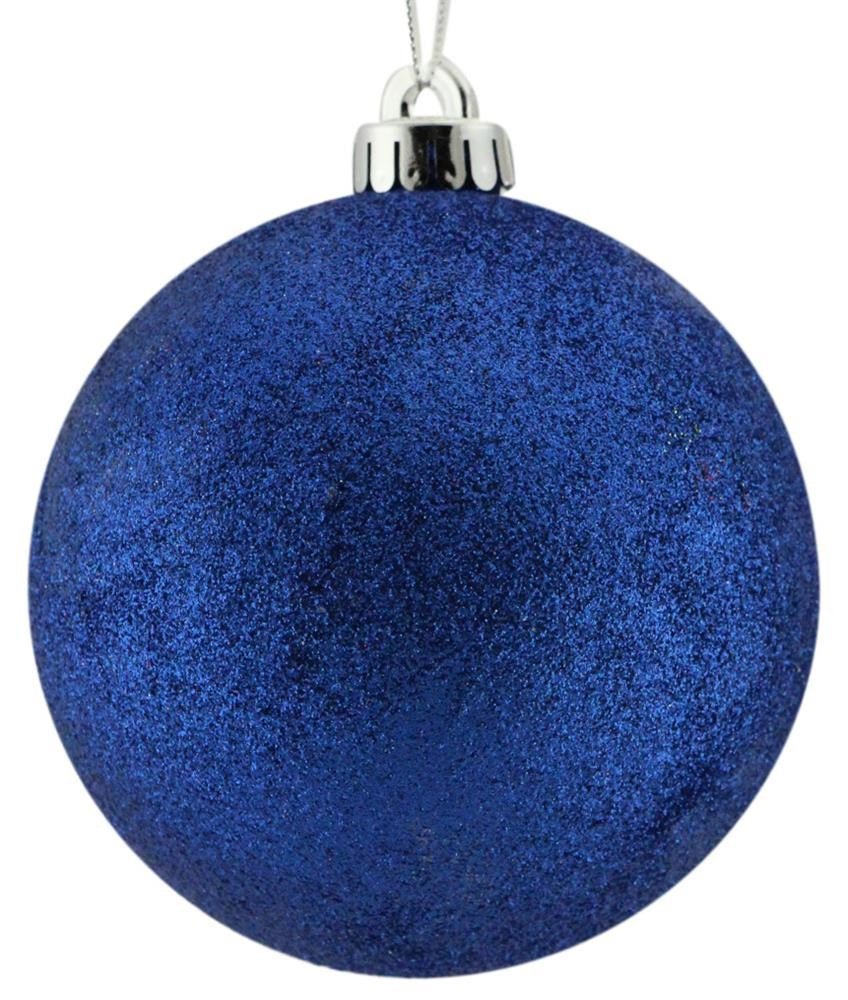 100mm Glitter Ball Ornament: Royal Blue - XY203425 - The Wreath Shop