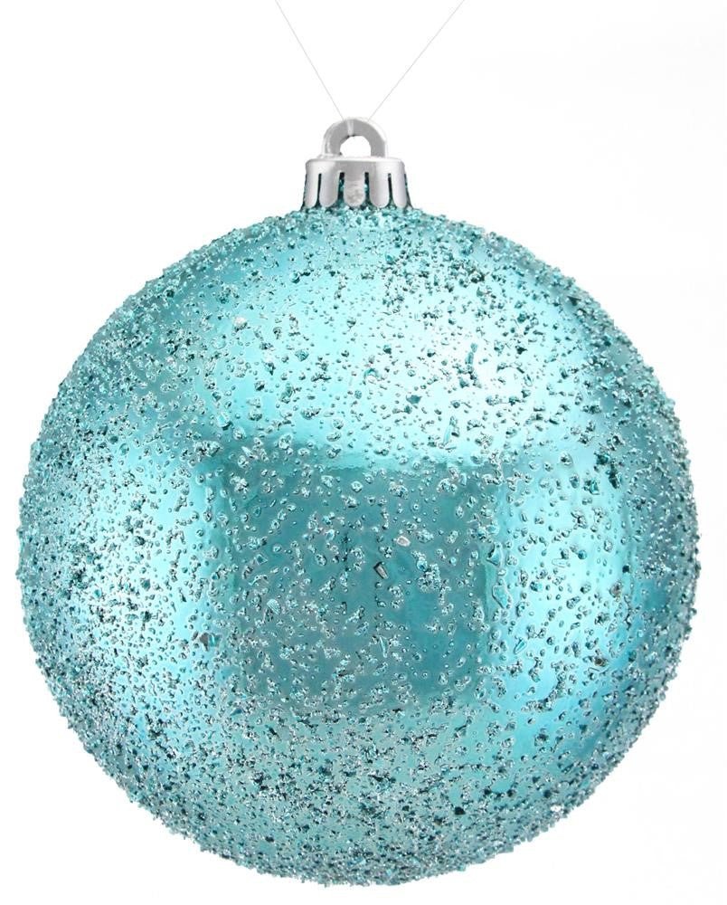 100mm Ice Ball Ornament: Turquoise - XY8820EK - The Wreath Shop