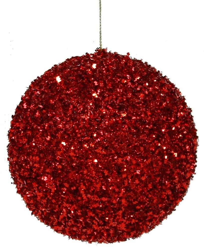 100mm Red Tinsel Ornament - XJ430024 - The Wreath Shop