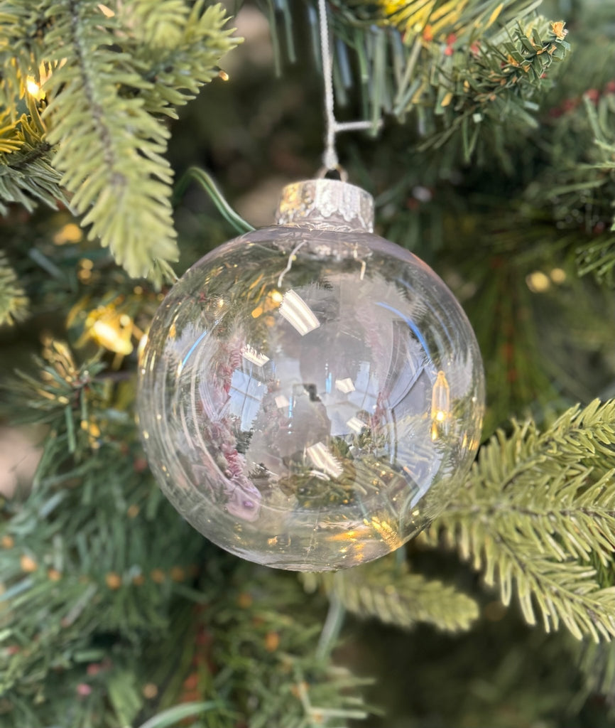 100mm Smooth Ball Ornament: Clear - XH9597 - The Wreath Shop