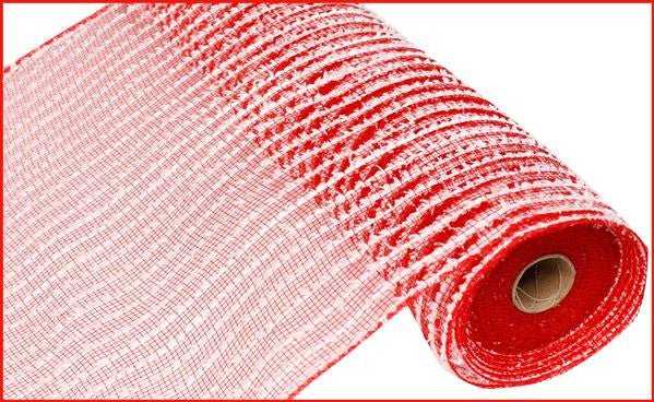 10.5" Cotton Drift Mesh: Red Thin Stripe - 10yds - RY810249 - The Wreath Shop