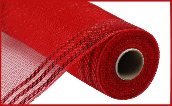 10.5" Metallic Border Mesh: Red/Red - RY850224 - The Wreath Shop