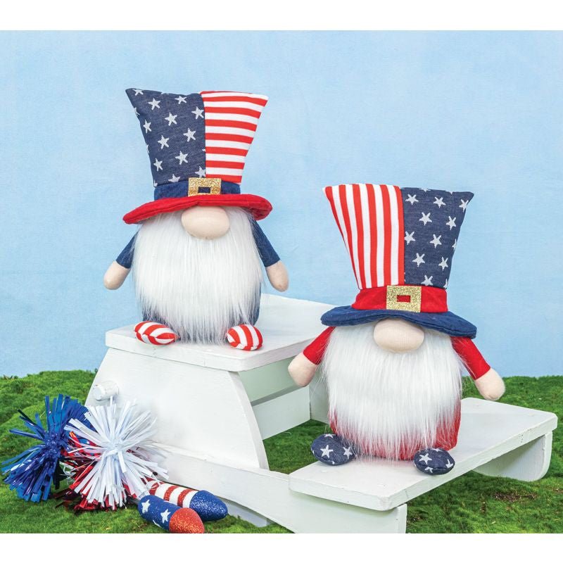 10.5" Patriotic Gnome Sitters - 63512 - Star - The Wreath Shop