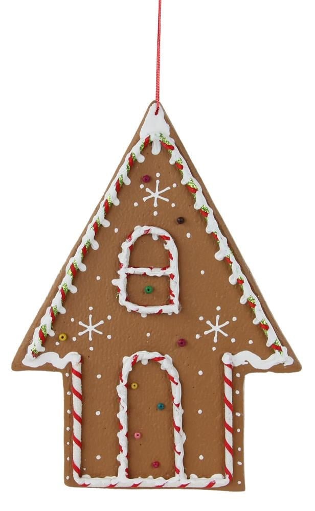 11" Flat Gingerbread House Ornament - XJ4447 - The Wreath Shop