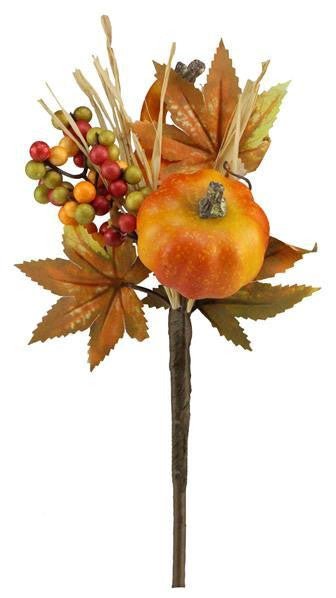 11" Pumpkin/Gourd Pick: Orange - HA140033 - The Wreath Shop