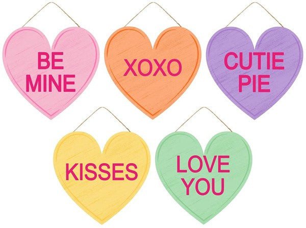 12" Candy Heart Signs - AP877199 - Be Mine - The Wreath Shop