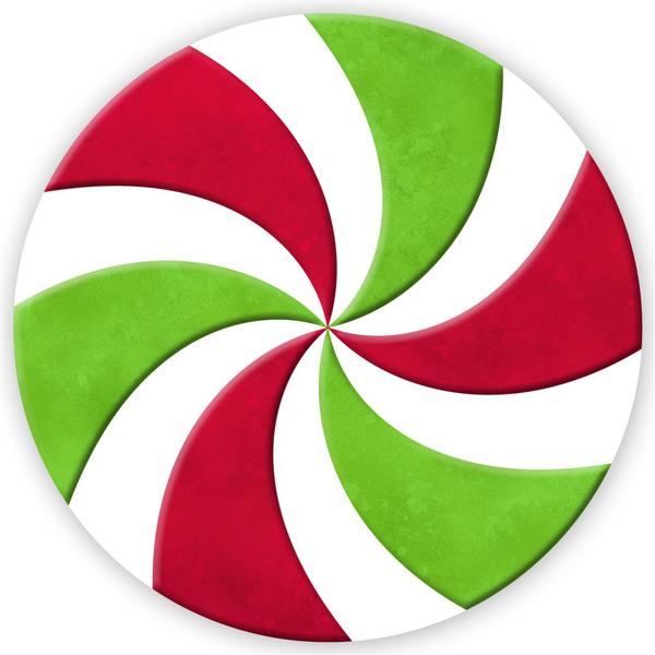 12" Embossed Metal Peppermint Candy: Red/White/Lime - MD060031 - The Wreath Shop
