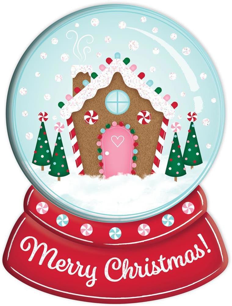 12" Gingerbread House Snow Globe Sign - MD0862 - The Wreath Shop