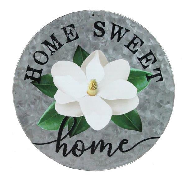12" Metal Home Sweet Home Magnolia Sign - MD0480 - The Wreath Shop