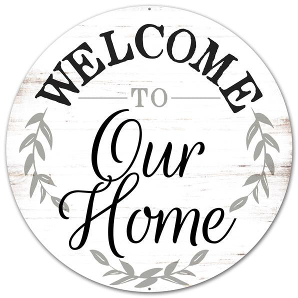 12" Metal Rustic Welcome to Our Home Sign - MD0462 - The Wreath Shop