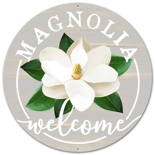 12" Metal Welcome Magnolia Sign - MD0494 - The Wreath Shop