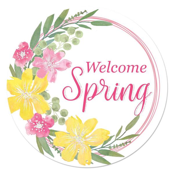 12" Metal Welcome Spring Sign - MD1354 - The Wreath Shop