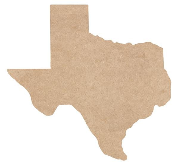 12" State of Texas Shape, Unfinished - AB2482 - The Wreath Shop