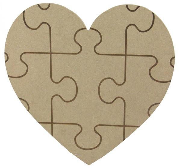 12" Unfinished Heart w/ Puzzle Pieces - HV9105 - The Wreath Shop