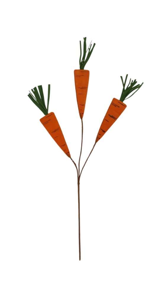 12" Wooden Carrot Pick - 63856-OR - The Wreath Shop