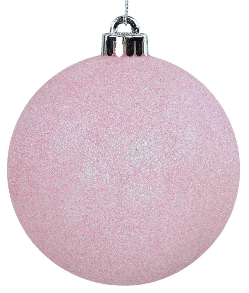 120mm Iridescent Glitter Ball Ornament: Pastel Pink - XH9588CA - The Wreath Shop
