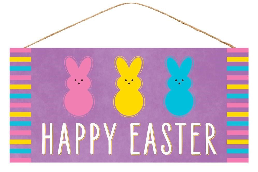 12.5" Happy Easter Multi Bunny Sign: Lavender - AP8776 - The Wreath Shop
