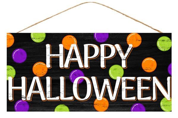12.5" Happy Halloween Polka Dot Sign - AP8151 - The Wreath Shop