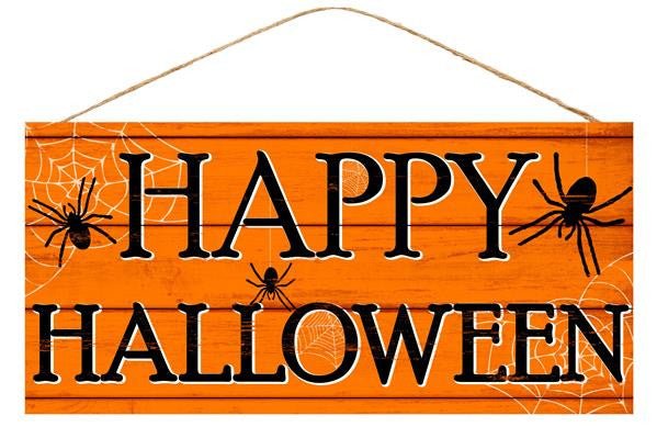 12.5" Happy Halloween Spider Sign - AP8148 - The Wreath Shop