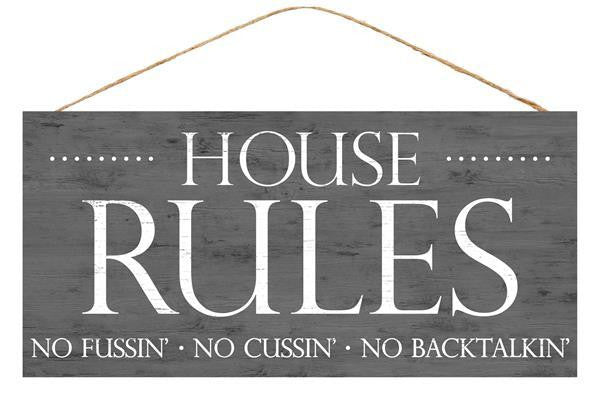 12.5" House Rules Sign - AP8444 - The Wreath Shop