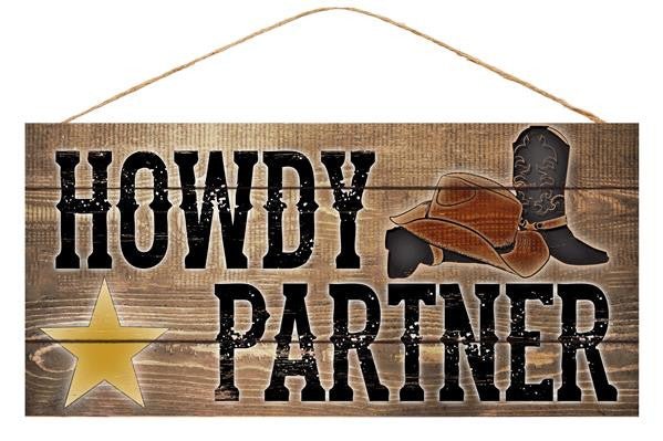 12.5" Howdy Partner Sign - AP8145 - The Wreath Shop