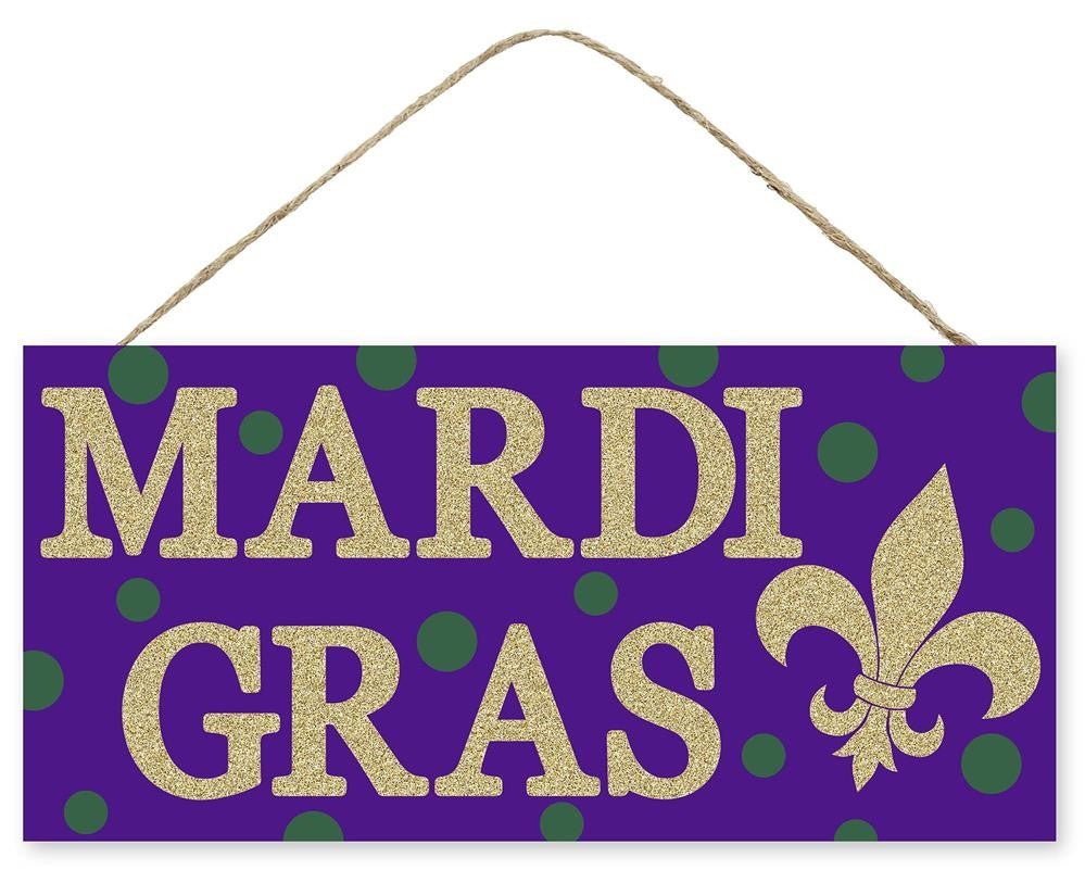 12.5" Mardi Gras Dot Sign - AP8846 - The Wreath Shop