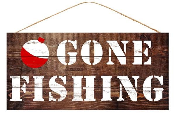 12.5" MDF Gone Fishing Sign - AP8293 - The Wreath Shop
