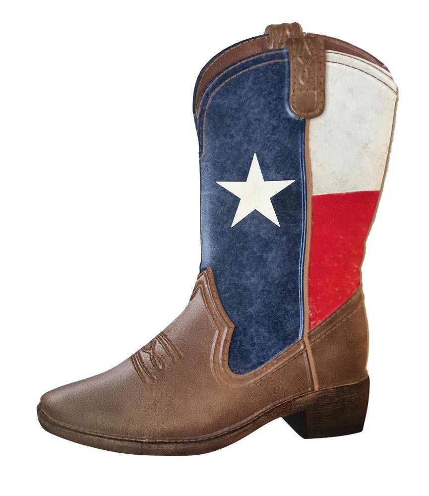 12.5" Metal Texas Flag Cowboy Boot - MD0826 - The Wreath Shop