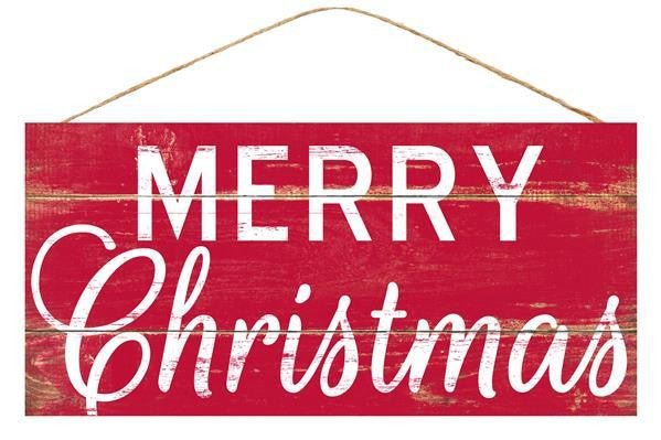 12.5" Red Merry Christmas Sign - AP8553 - The Wreath Shop