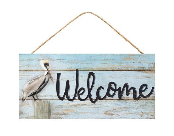 12.5" Welcome Pelican Sign - AP8117 - The Wreath Shop
