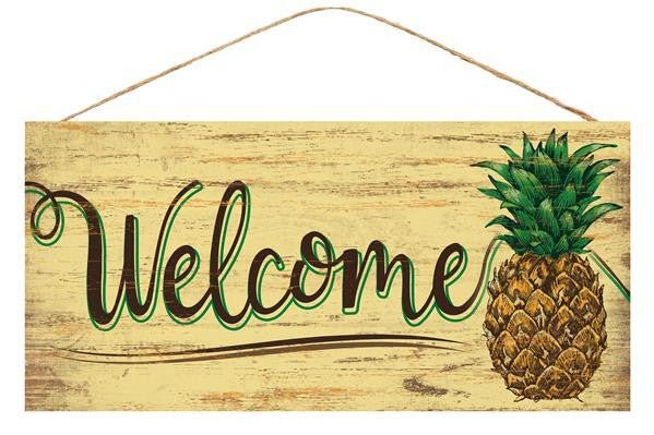 12.5" Welcome Pineapple Sign - AP8368 - The Wreath Shop