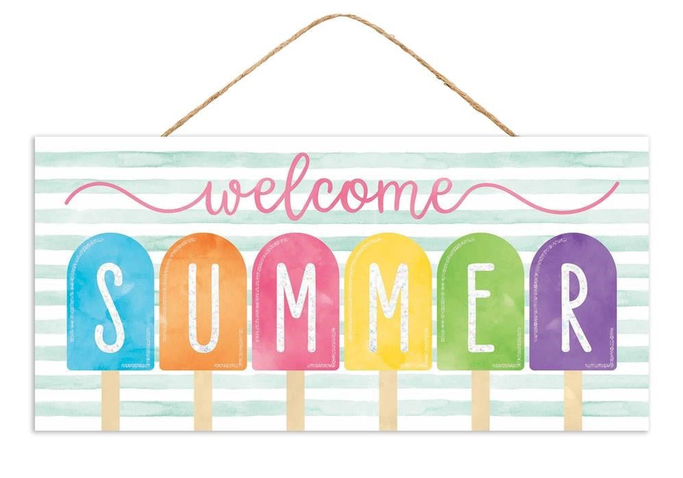 12.5" Welcome Summer Popsicle Sign - AP8874 - The Wreath Shop