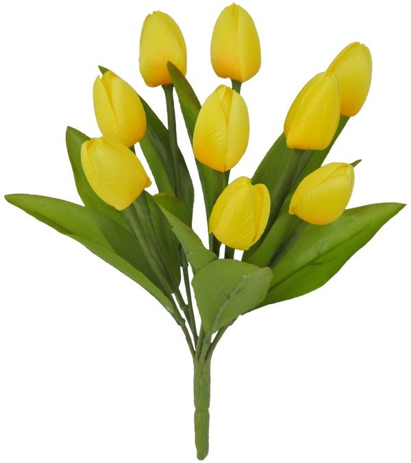 13" Tulip Bush: Yellow (9) - 80310-YEL - The Wreath Shop