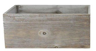 13.25" Wooden Rectangle Planter: Grey Wash - KM105810 - Large - The Wreath Shop