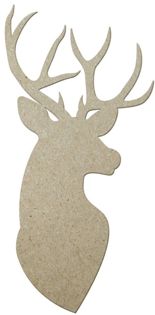 14" MDF Deer Head, Unfinished - AB2487 - The Wreath Shop