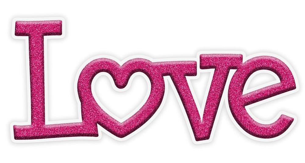 14" Metal Glitter Love Sign: Hot Pink - MD104811 - The Wreath Shop