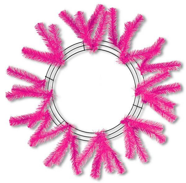 15-20" Work Wreath Form Hot Pink - XX748811 - The Wreath Shop