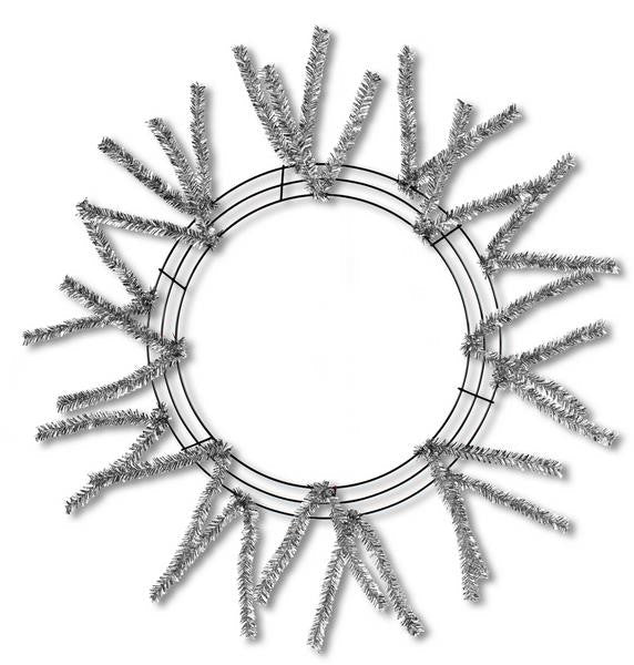 15-24" Pencil Work Wreath Form Metallic Silver - XX751126 - The Wreath Shop