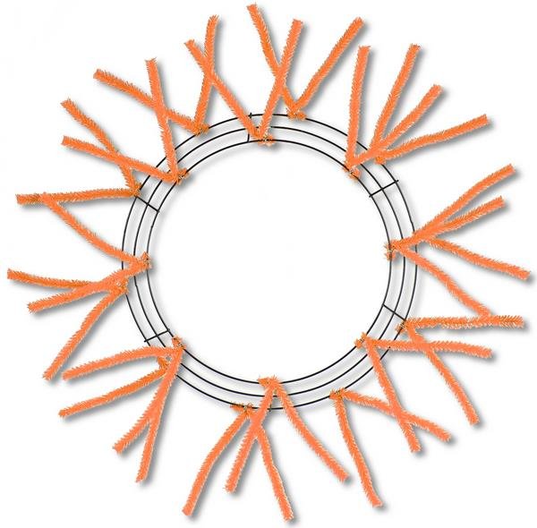 15-24" Pencil Work Wreath Form: Orange - XX750420 - The Wreath Shop