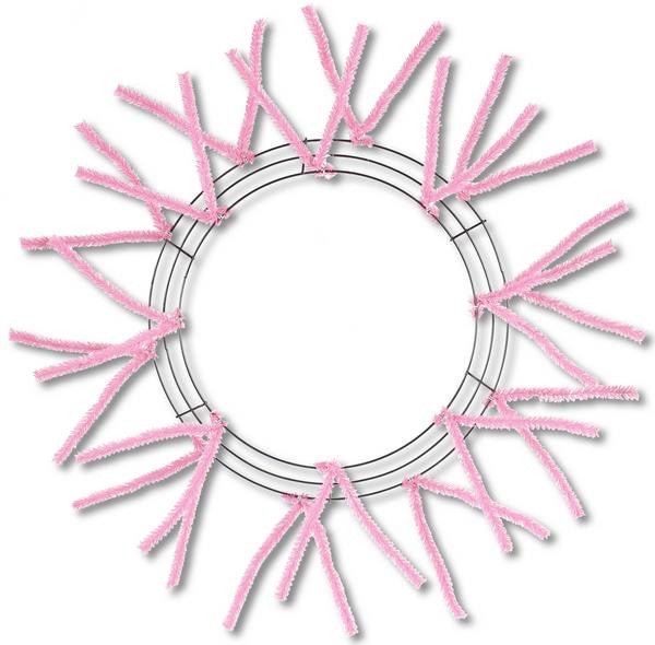 15-24" Pencil Work Wreath Form Pink - XX750422 - The Wreath Shop